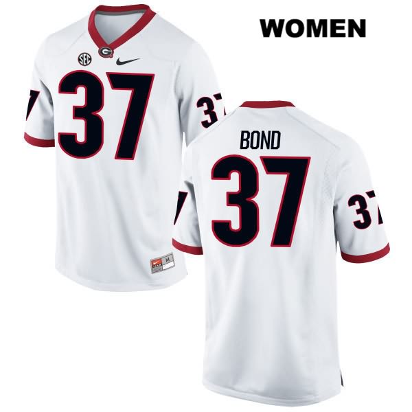 Georgia Bulldogs Women's Patrick Bond #37 NCAA Authentic White Nike Stitched College Football Jersey YMB1456RI